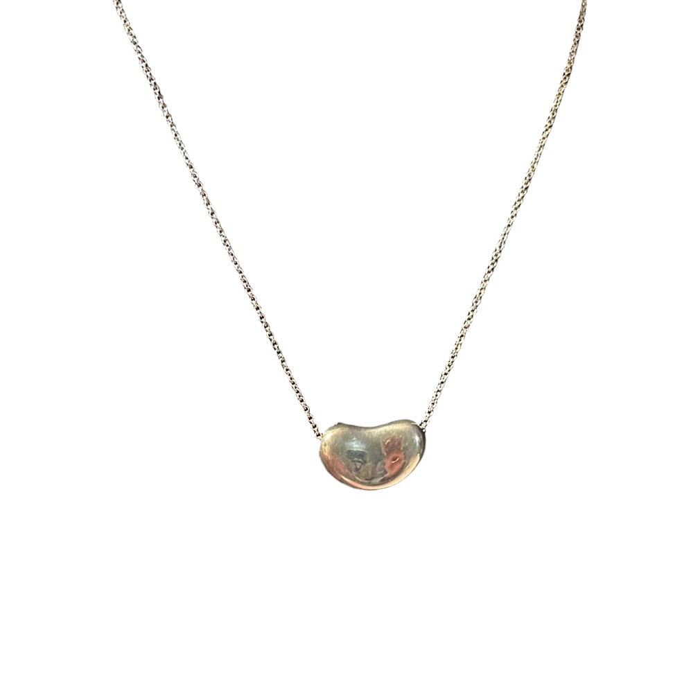 Tiffany & Co. Silver Large Bean Necklace w/coa (292)
